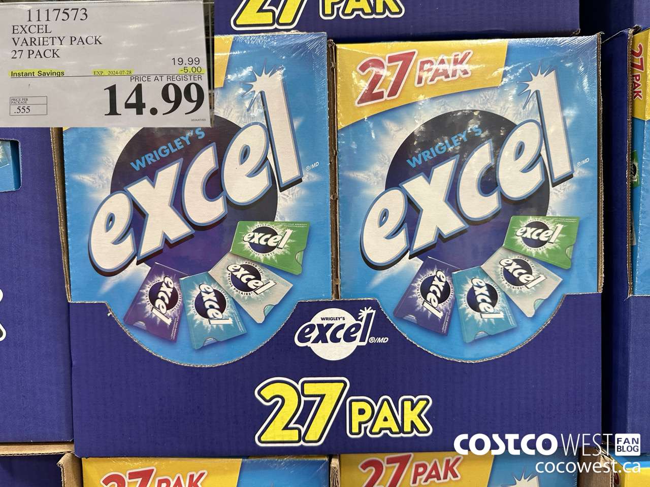 1117573 EXCEL VARIETY PACK 27 PACK ($5.00 INSTANT SAVINGS EXPIRES ON 2024-07-28) $14.99