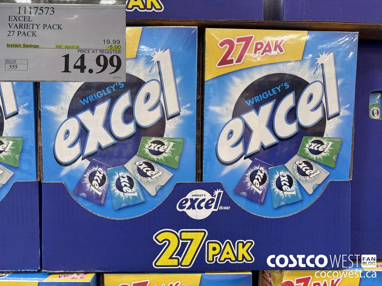 1117573 EXCEL VARIETY PACK 27 PACK ($5.00 INSTANT SAVINGS EXPIRES ON 2024-07-28) $14.99
