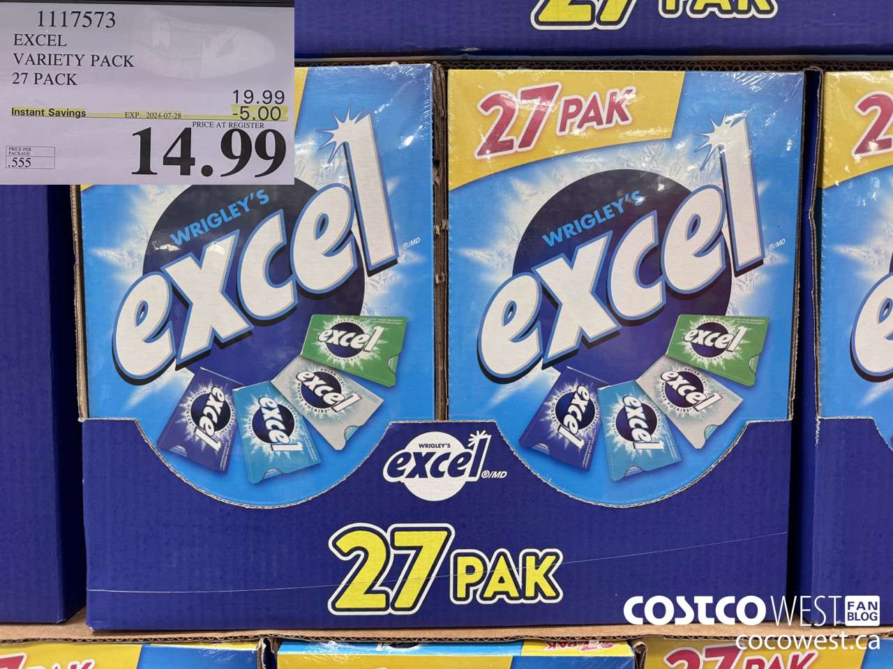 1117573 EXCEL VARIETY PACK 27 PACK ($5.00 INSTANT SAVINGS EXPIRES ON 2024-07-28) $14.99