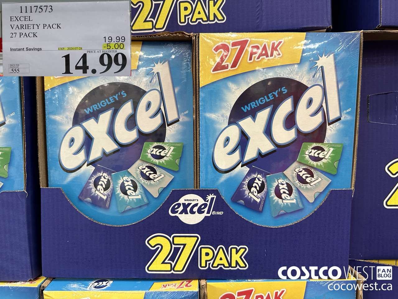 1117573 EXCEL VARIETY PACK 27 PACK ($5.00 INSTANT SAVINGS EXPIRES ON 2024-07-28) $14.99