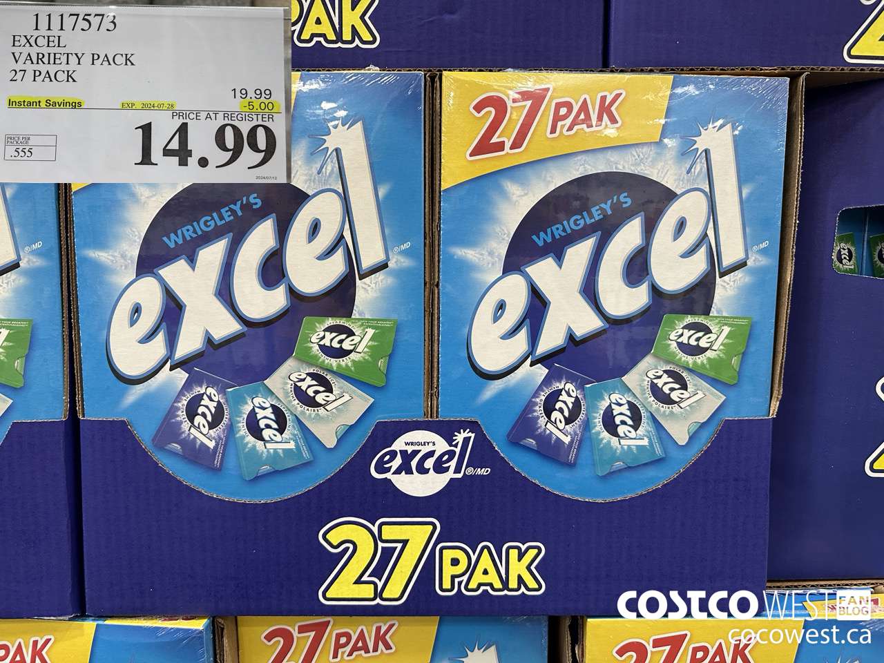 1117573 EXCEL VARIETY PACK 27 PACK ($5.00 INSTANT SAVINGS EXPIRES ON 2024-07-28) $14.99