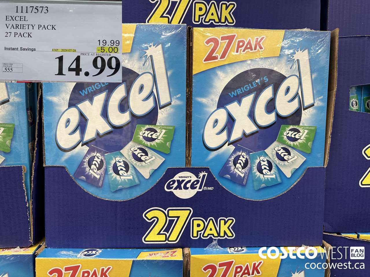 1117573 EXCEL VARIETY PACK 27 PACK ($5.00 INSTANT SAVINGS EXPIRES ON 2024-07-28) $14.99