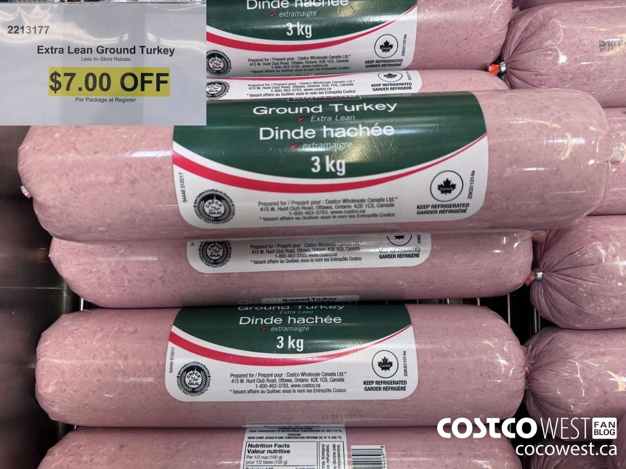 2213177 EXTRA LEAN GROUND TURKEY ($7.00 INSTANT SAVINGS)