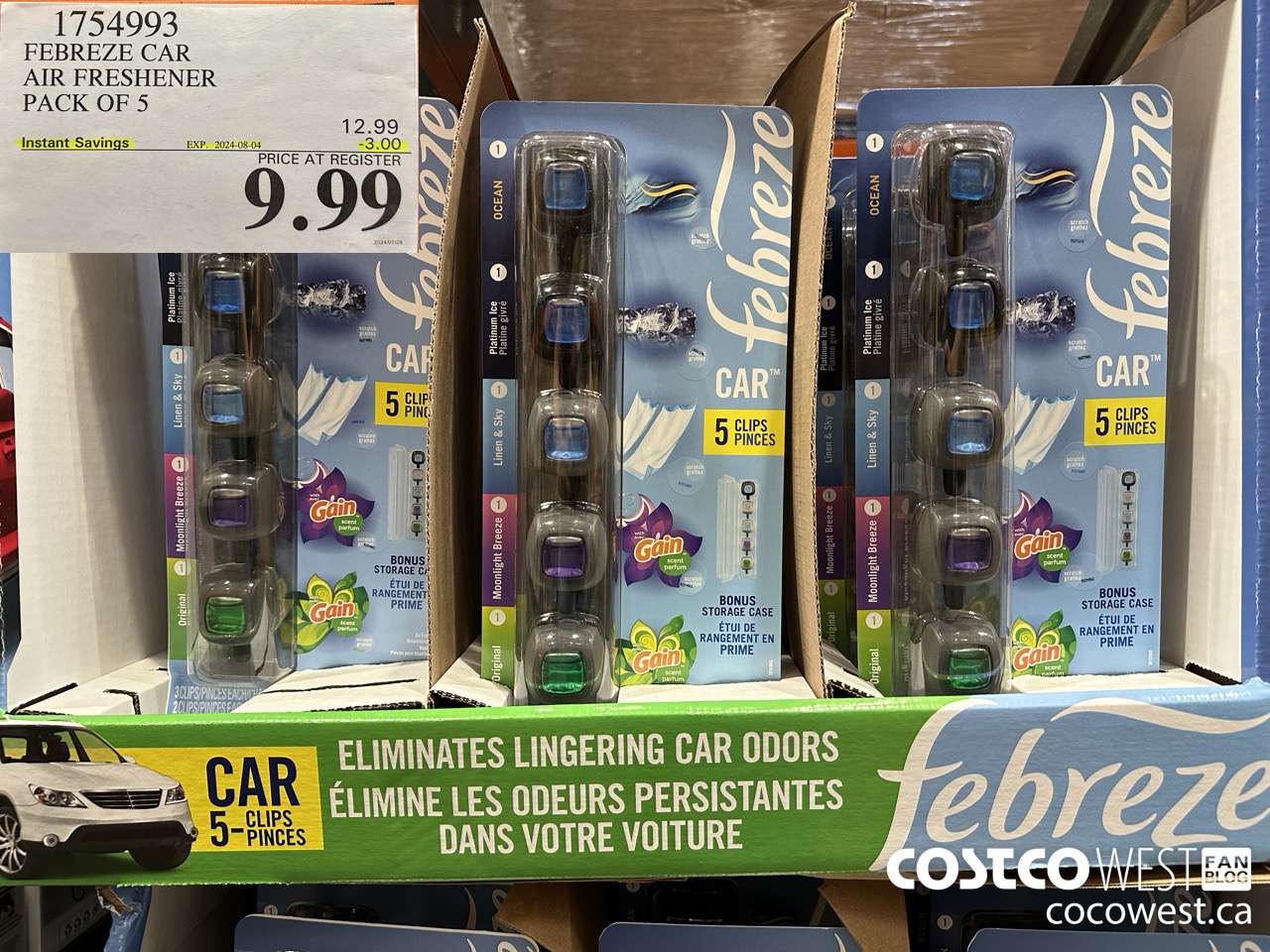 1754993 FEBREEZE CAR AIR FRESHENER PACK OF 5 ($3.00 INSTANT SAVINGS EXPIRES ON 2024-08-04) $9.99