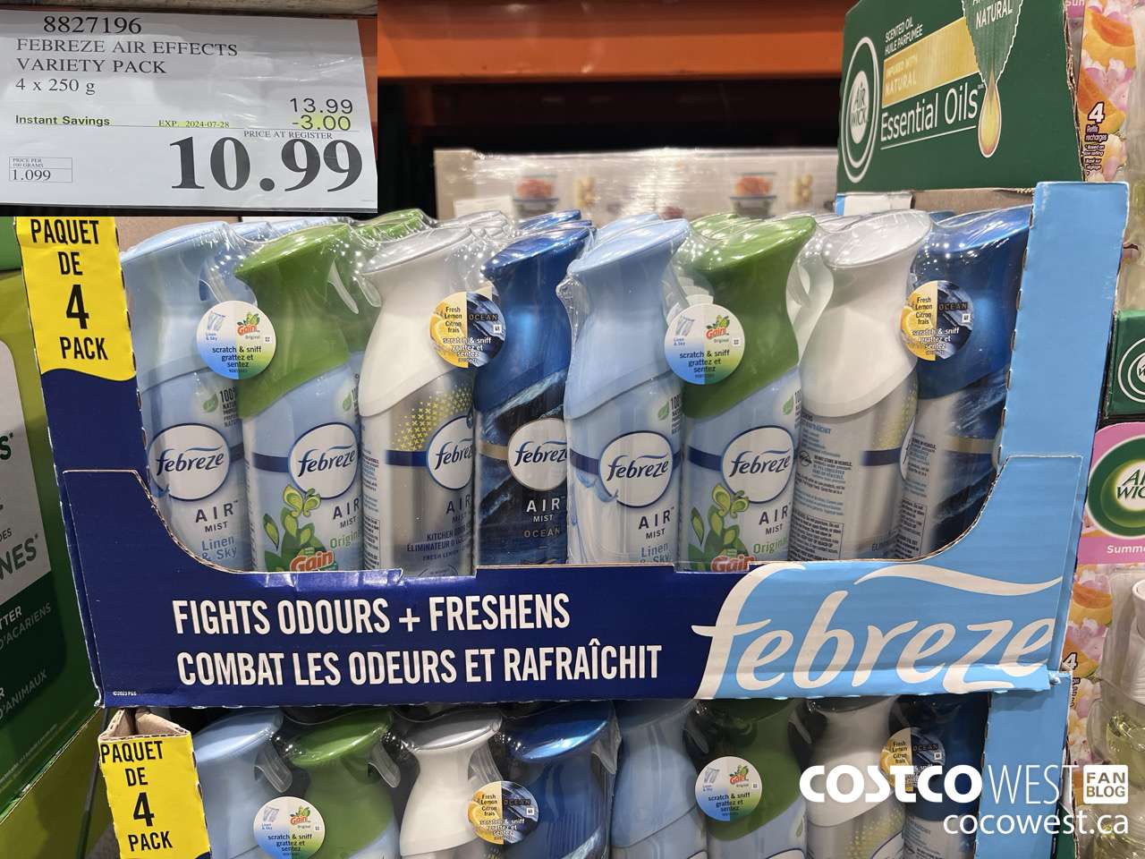 8827196 FEBREZE AIR EFFECTS VARIETY PACK 4 X 250 G ($3.00 INSTANT SAVINGS EXPIRES ON 2024-07-28) $10.99