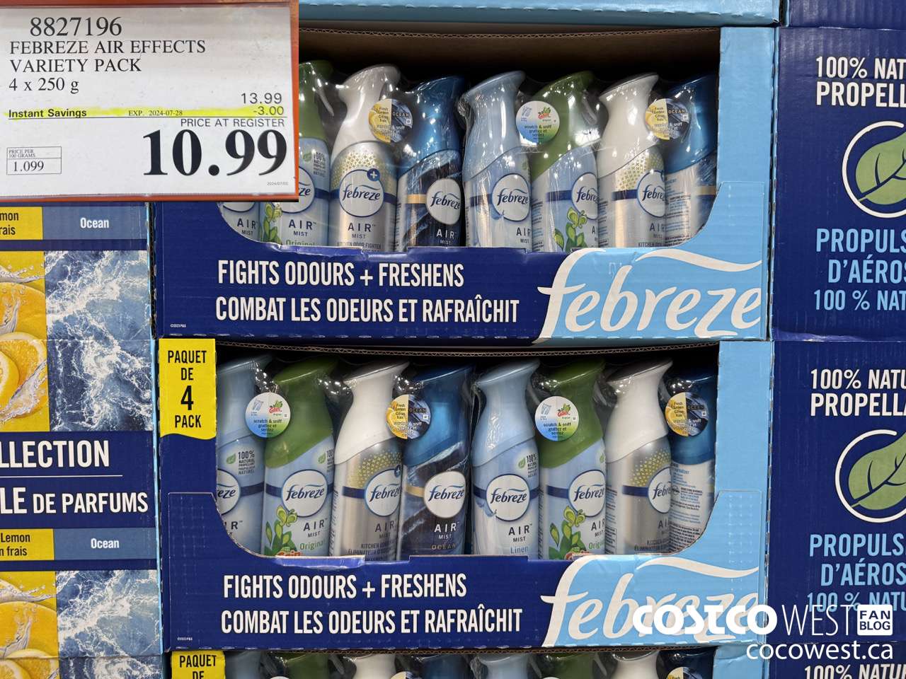8827196 FEBREZE AIR EFFECTS VARIETY PACK 4 X 250 G ($3.00 INSTANT SAVINGS EXPIRES ON 2024-07-28) $10.99