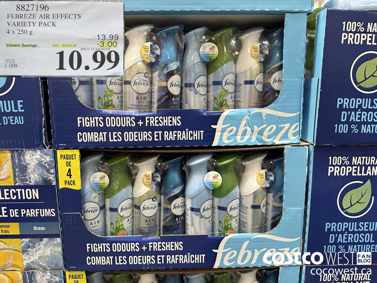 8827196 FEBREZE AIR EFFECTS VARIETY PACK 4 X 250 G ($3.00 INSTANT SAVINGS EXPIRES ON 2024-07-28) $10.99
