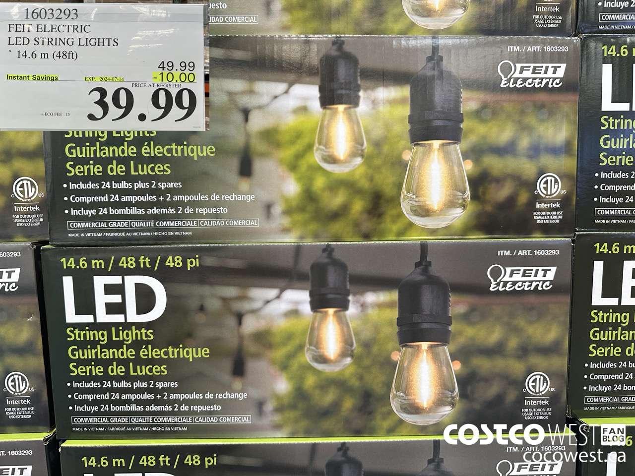 1603293 FEIT ELECTRIC LED STRING LIGHTS 14.6 M (48FT) ($10.00 INSTANT SAVINGS EXPIRES ON 2024-07-14) $39.99