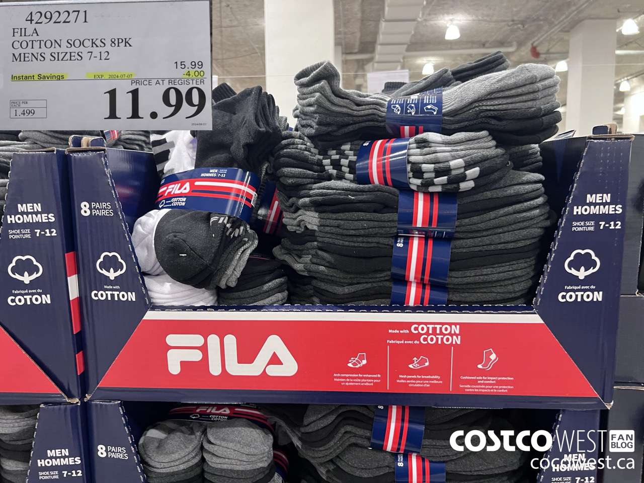 429227 FILA ANKLE SOCKS 6PK MENS SIZES 10-13 ($4.00 INSTANT SAVINGS EXPIRES ON 2024-07-07) $11.99