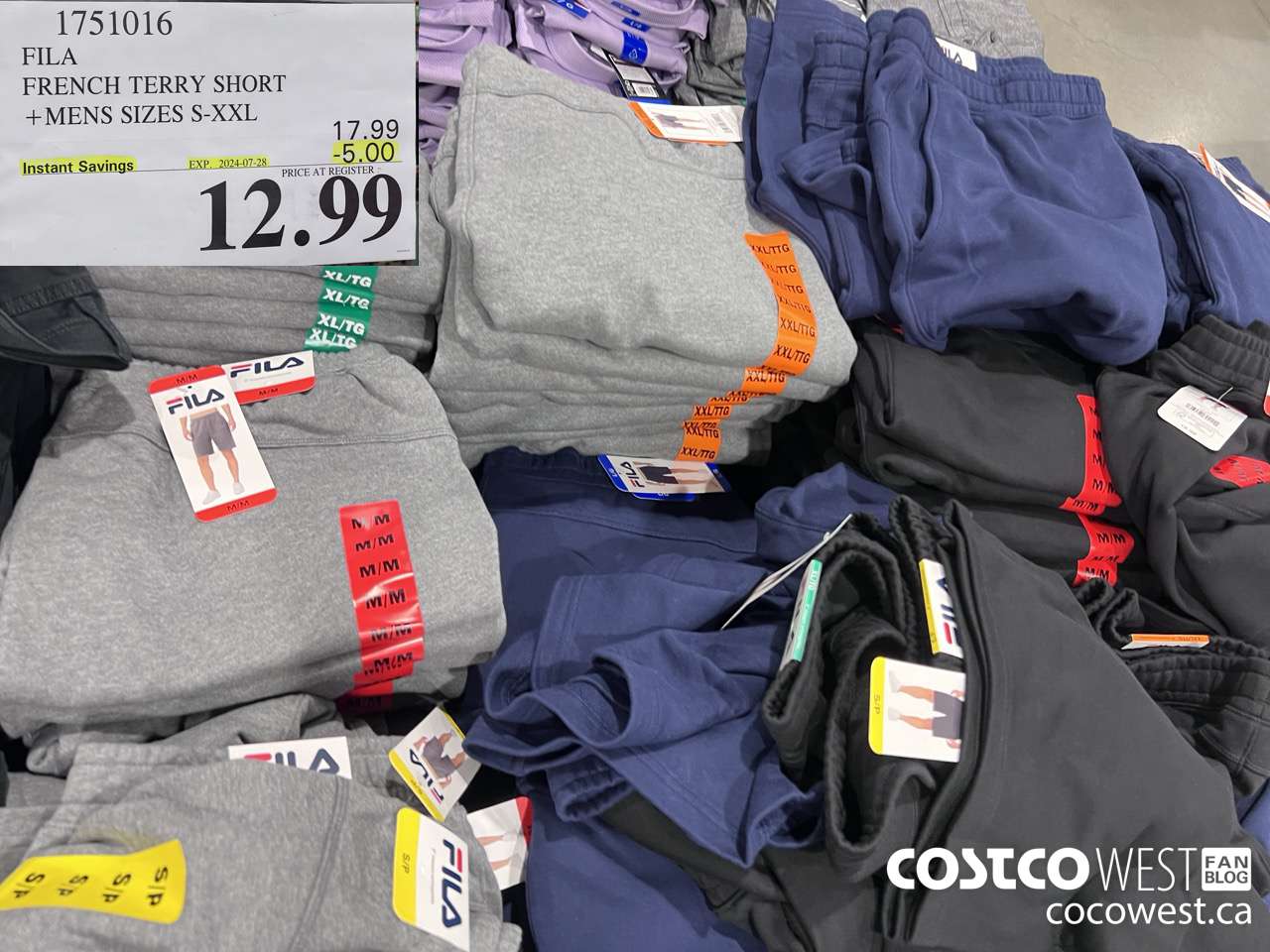 1751016 FILA FRENCH TERRY SHORT MENS SIZES S-XXL ($5.00 INSTANT SAVINGS EXPIRES ON 2024-07-28) $12.99