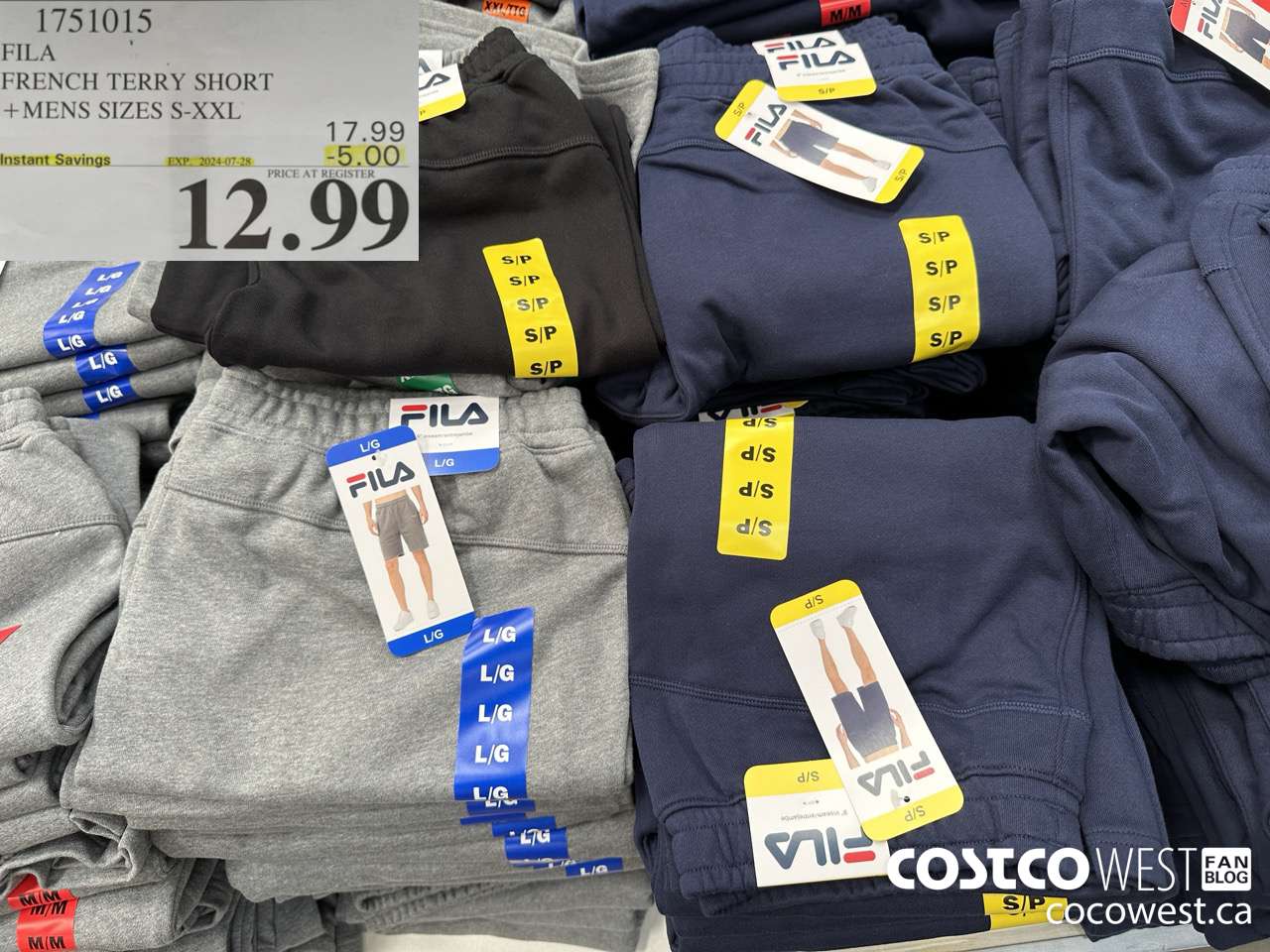 1751015 FILA FRENCH TERRY SHORT MENS SIZES S-XXL ($5.00 INSTANT SAVINGS EXPIRES ON 2024-07-28) $12.99
