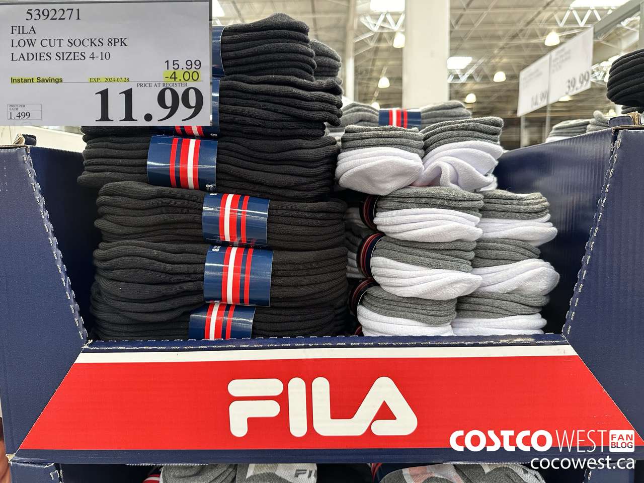 5392271 FILA LOW CUT SOCKS 8PK LADIES SIZES 4-10 ($4.00 INSTANT SAVINGS EXPIRES ON 2024-07-28) $11.99