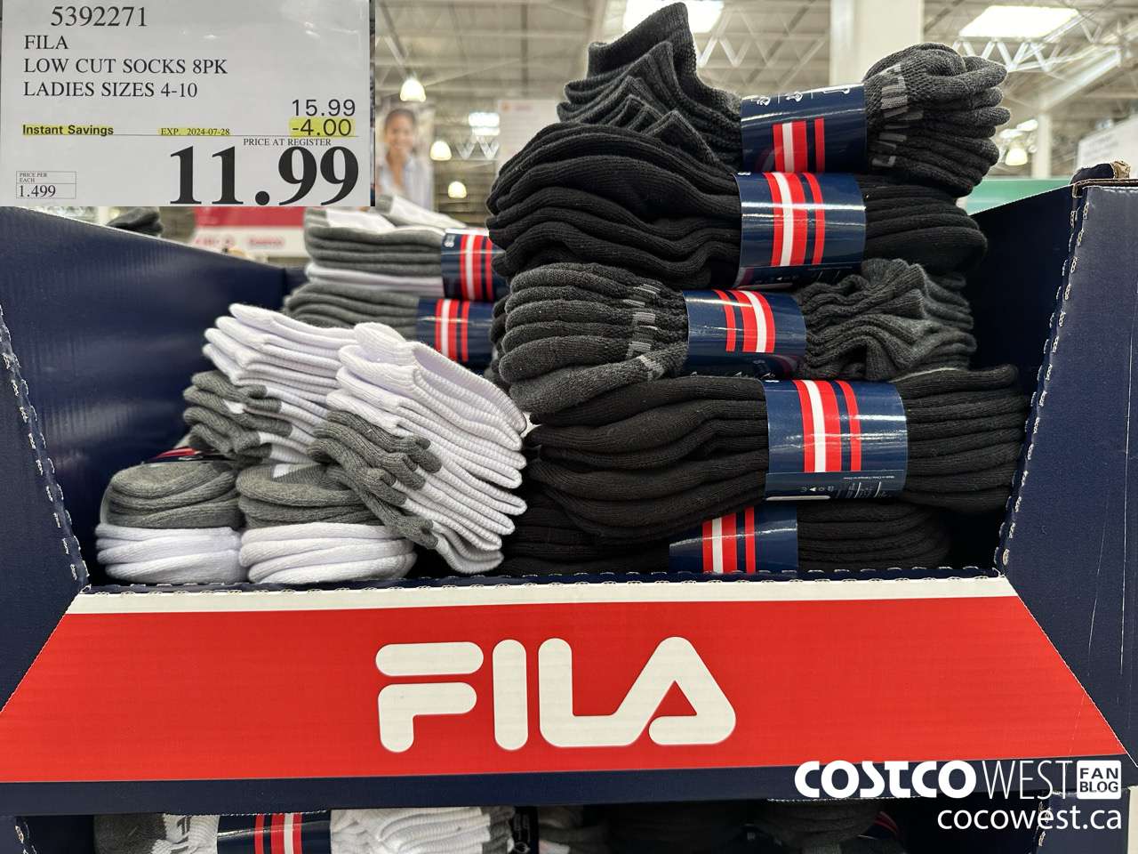 5392271 FILA LOW CUT SOCKS 8PK LADIES SIZES 4-10 ($4.00 INSTANT SAVINGS EXPIRES ON 2024-07-28) $11.99