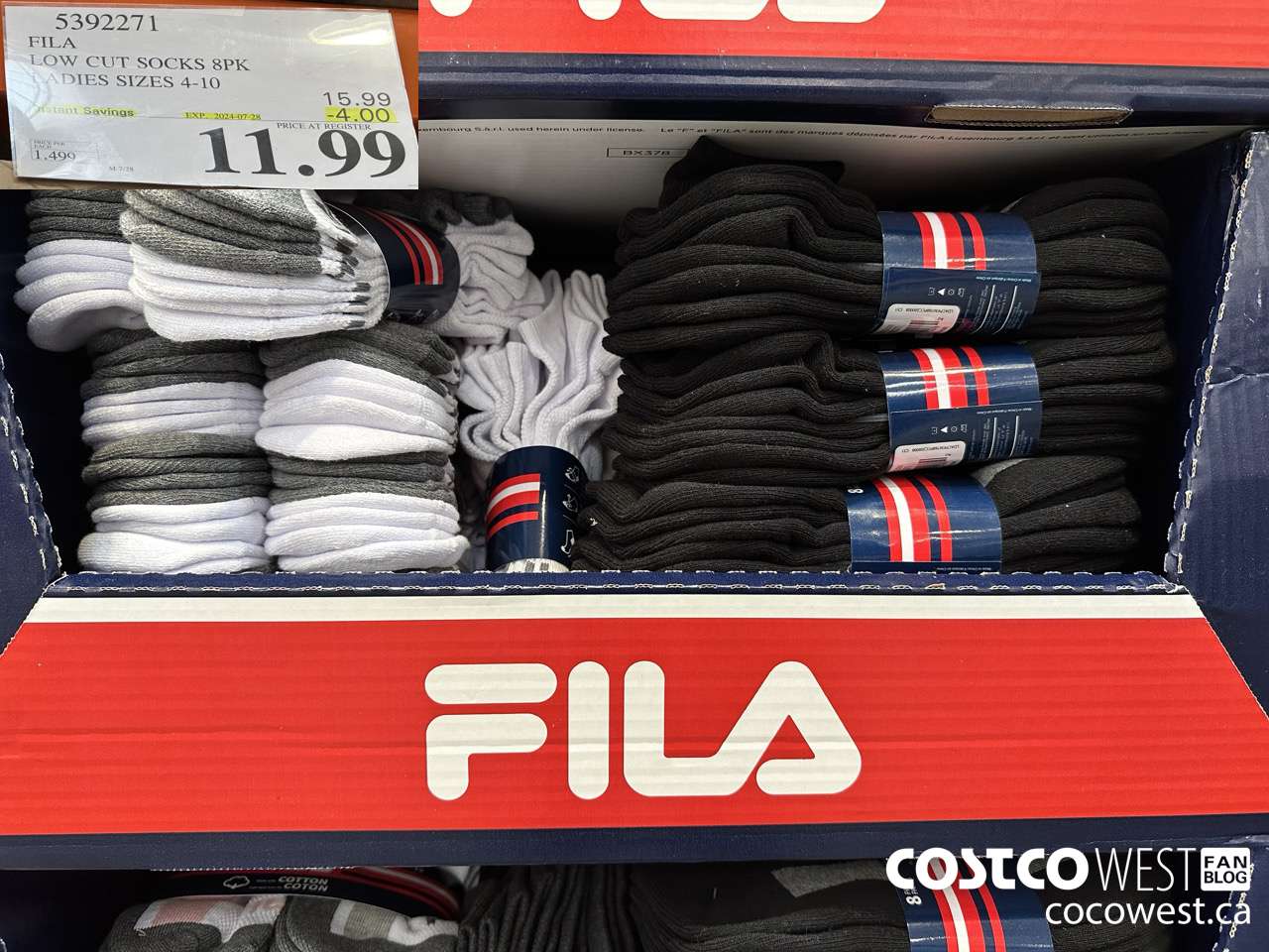 5392271 FILA LOW CUT SOCKS 8PK LADIES SIZES 4-10 ($4.00 INSTANT SAVINGS EXPIRES ON 2024-07-28) $11.99