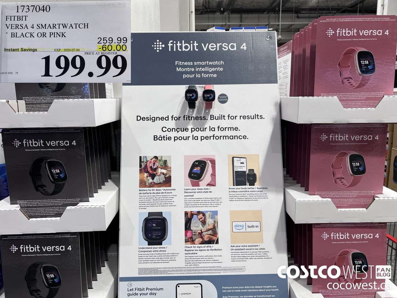 1737040 FITBIT VERSA 4 SMARTWATCH BLACK OR PINK ($60.00 INSTANT SAVINGS EXPIRES ON 2024-07-04) $199.99