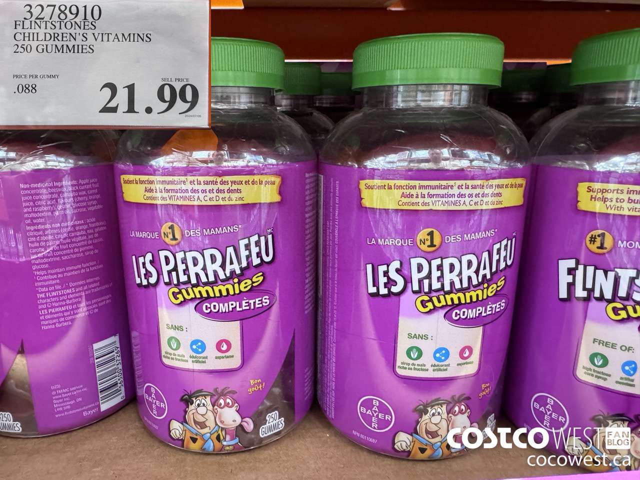 3278910 FLINTSTONES CHILDREN'S VITAMINS 250 GUMMIES $21.99