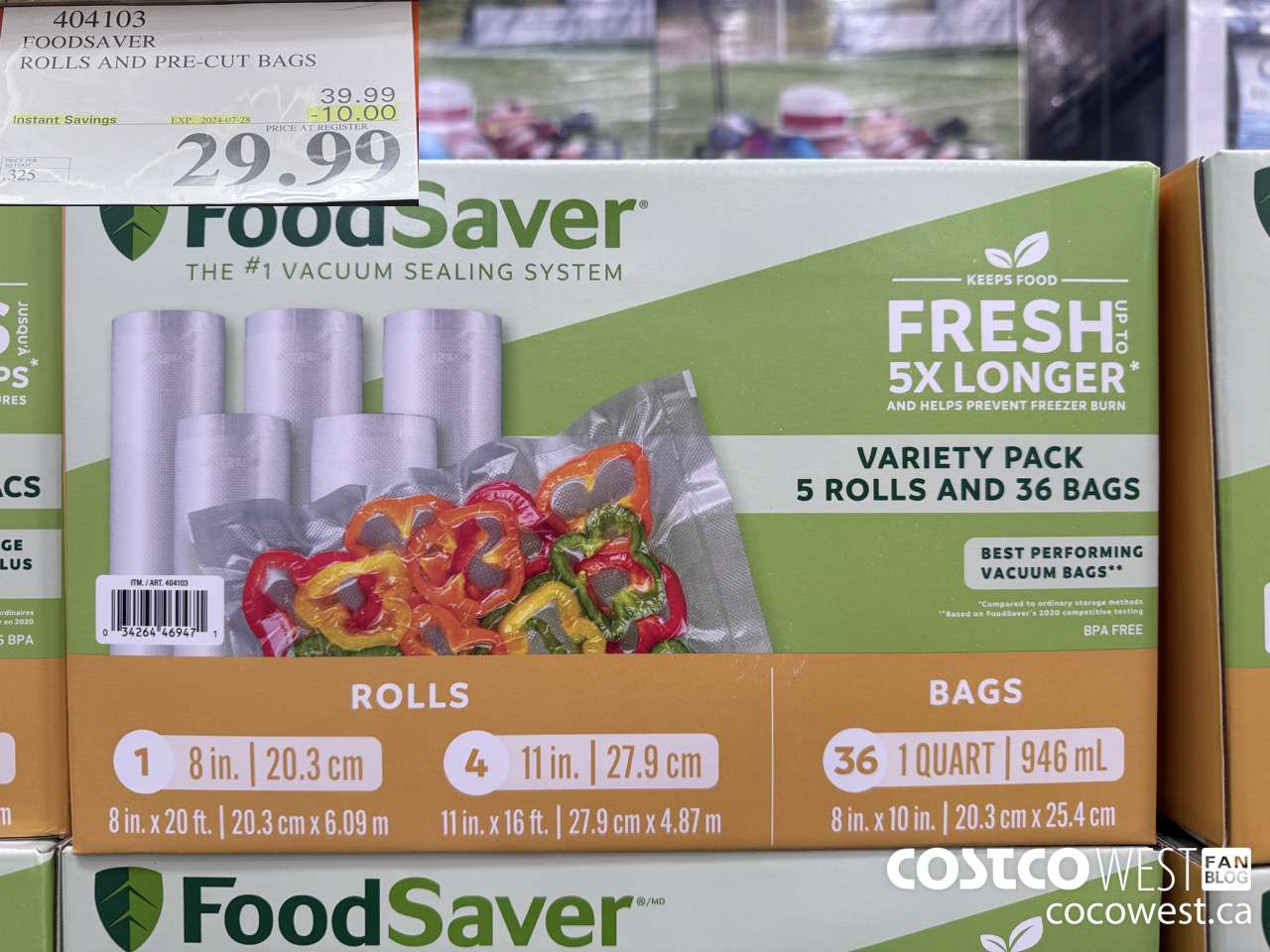 404103 FOODSAVER ROLLS AND PRE-CUT BAGS ($10.00 INSTANT SAVINGS EXPIRES ON 2024-07-28) $29.99