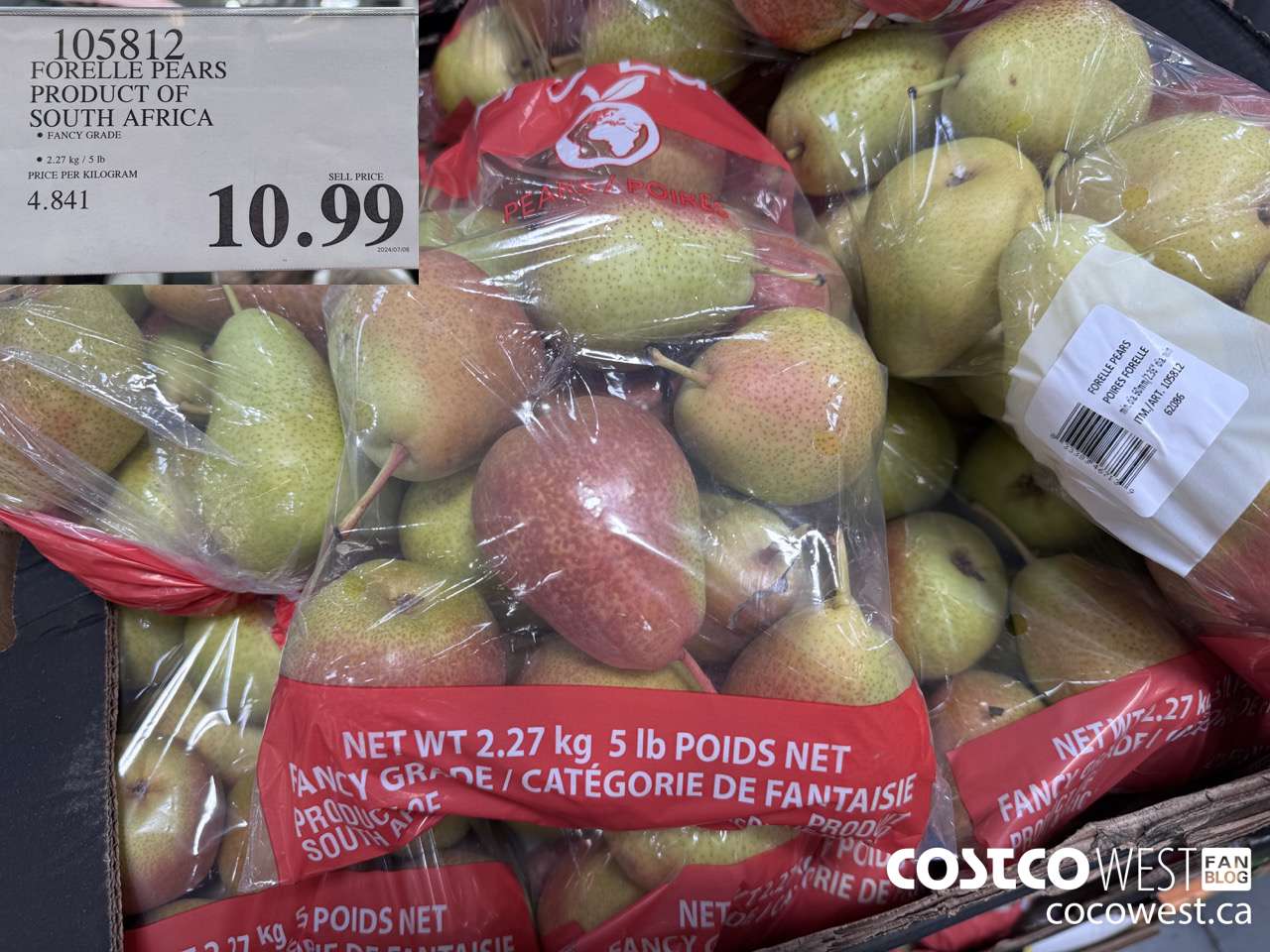 105812 FORELLE PEARS PRODUCT OF SOUTH AFRICA $10.99