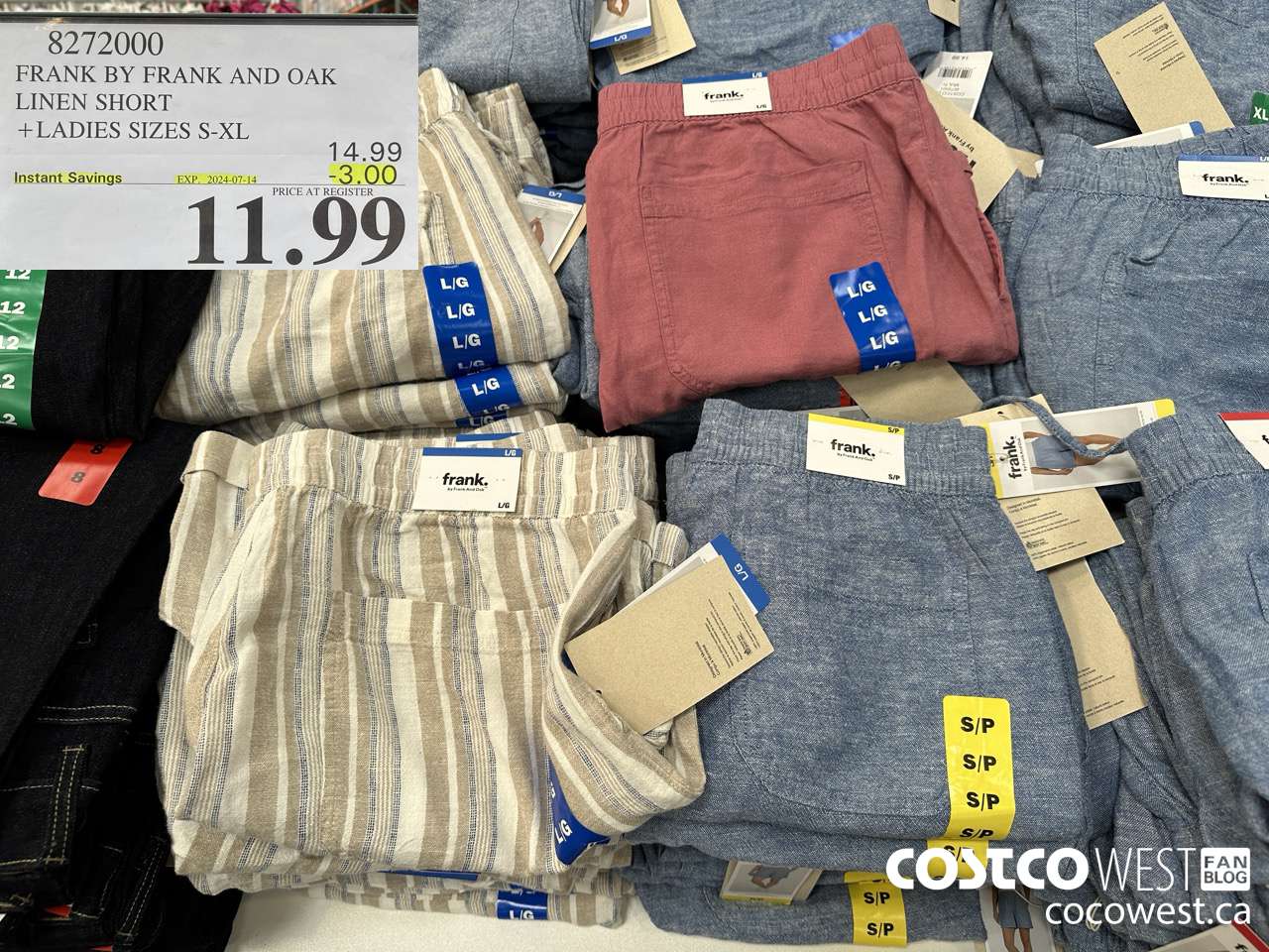 8272000 FRANK BY FRANK AND OAK LINEN SHORT LADIES SIZES S-XL ($3.00 INSTANT SAVINGS EXPIRES ON 2024-07-14) $11.99