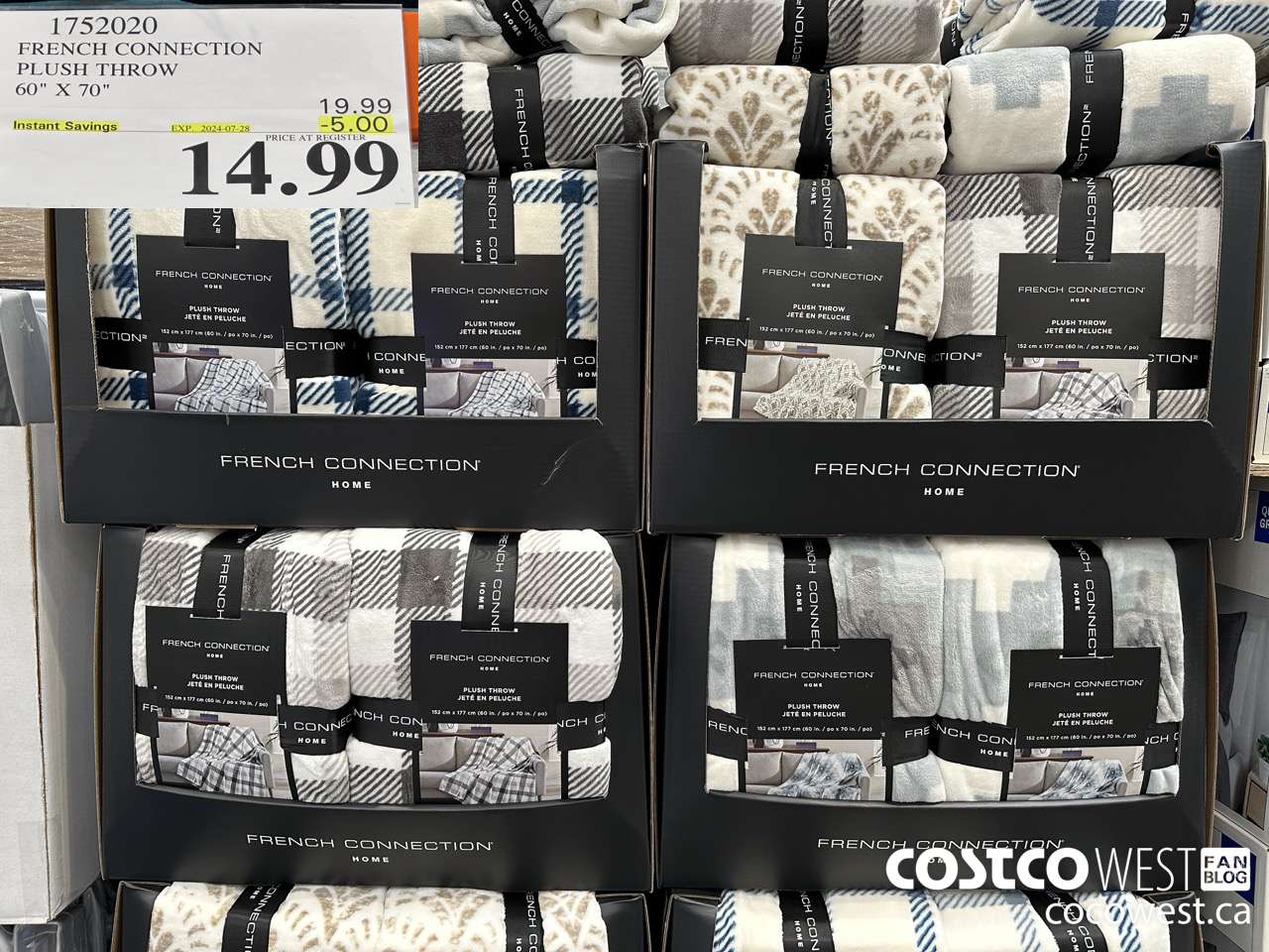 1752020 FRENCH CONNECTION PLUSH THROW 60