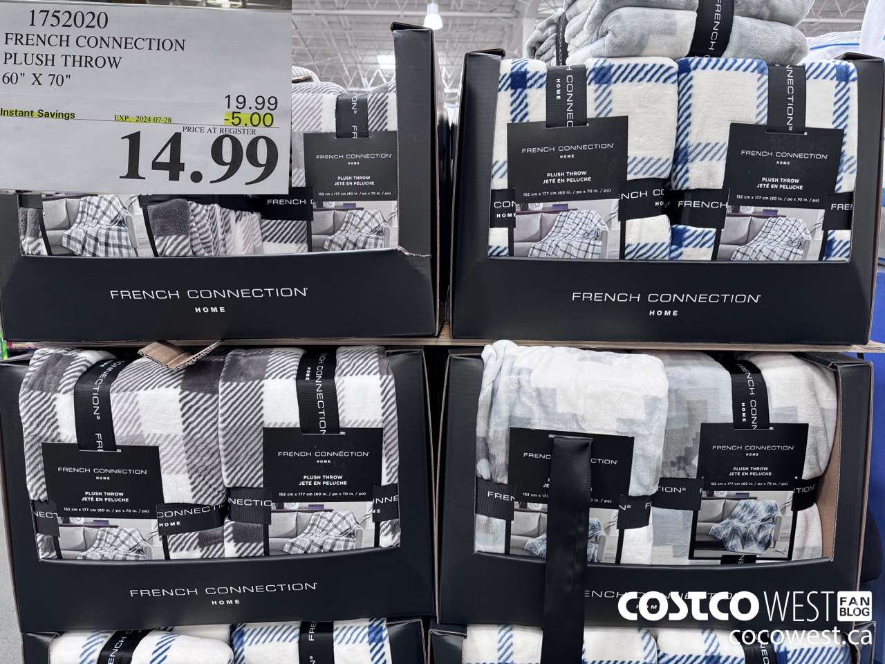 1752020 FRENCH CONNECTION PLUSH THROW 60