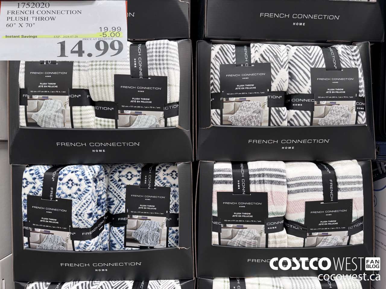 1752020 FRENCH CONNECTION PLUSH THROW 60