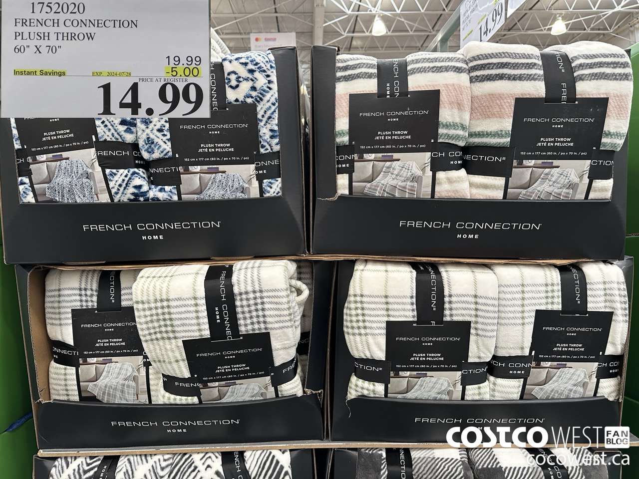 1752020 FRENCH CONNECTION PLUSH THROW 60