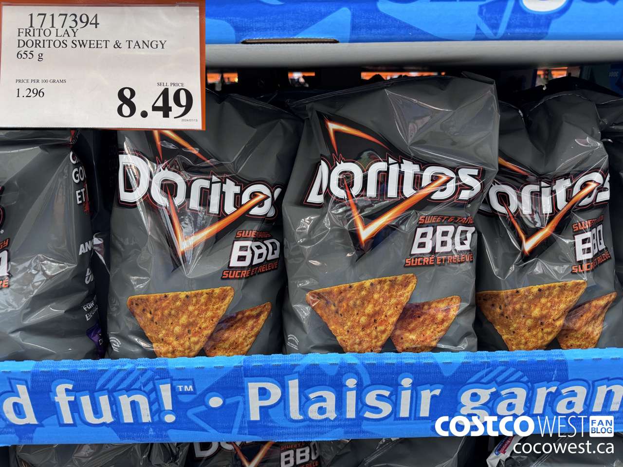 1717394 FRITO LAY DORITOS SWEET & TANGY 655G $8.49