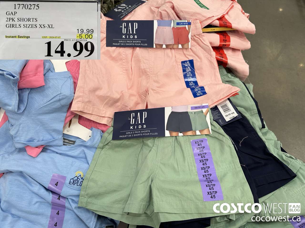 1770275 GAP 2PK SHORTS GIRLS SIZES XS-XL ($5.00 INSTANT SAVINGS EXPIRES ON 2024-07-07) $14.99