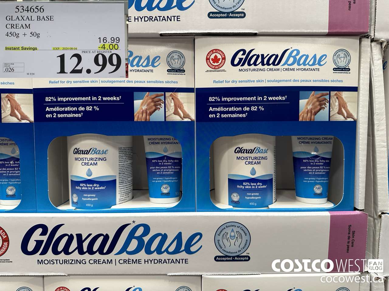 534656 GLAXAL BASE CREAM 450g + 50 g ($4.00 INSTANT SAVINGS EXPIRES ON 2024-08-04) $12.99