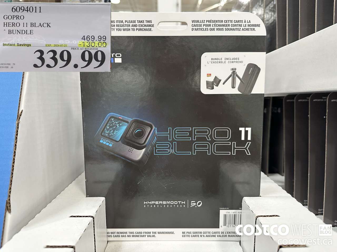6094011 GOPRO HERO11 BLACK BUNDLE ($130.00 INSTANT SAVINGS EXPIRES ON 2024-07-21) $339.99
