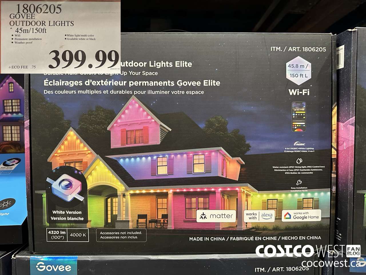 1806205 GOVEE OUTDOOR LIGHTS 45M/150FT $399.99