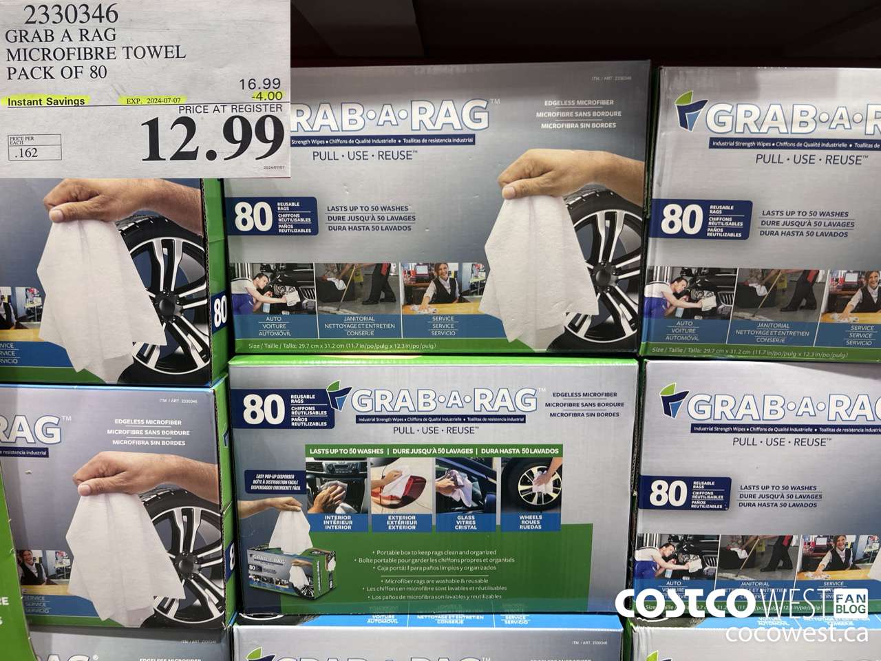 2330346 GRAB A RAG MICROFIBRE TOWEL PACK OF 80 ($4.00 INSTANT SAVINGS EXPIRES ON 2024-07-07) $12.99