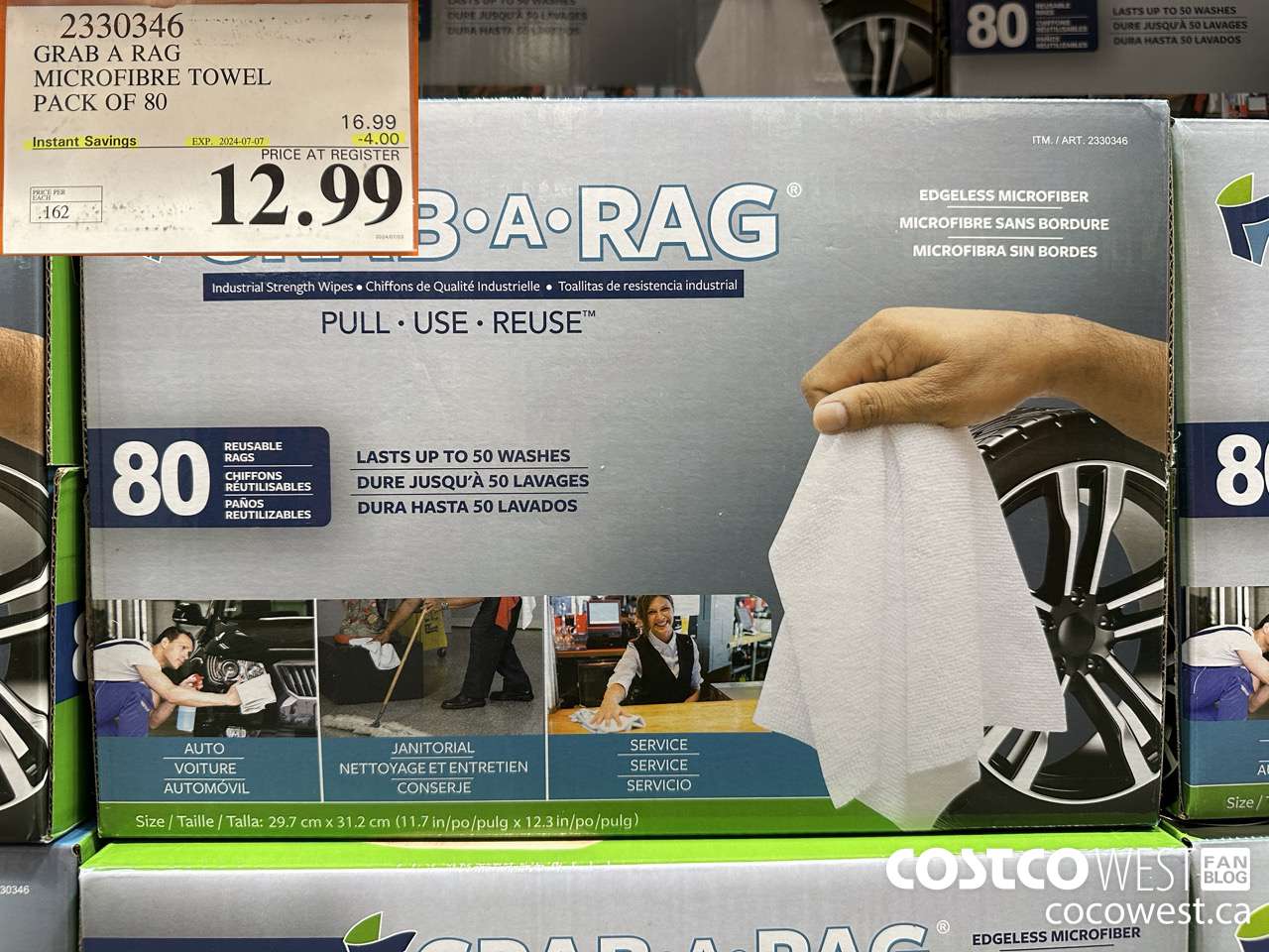 2330346 GRAB A RAG MICROFIBRE TOWEL PACK OF 80 ($4.00 INSTANT SAVINGS EXPIRES ON 2024-07-07) $12.99