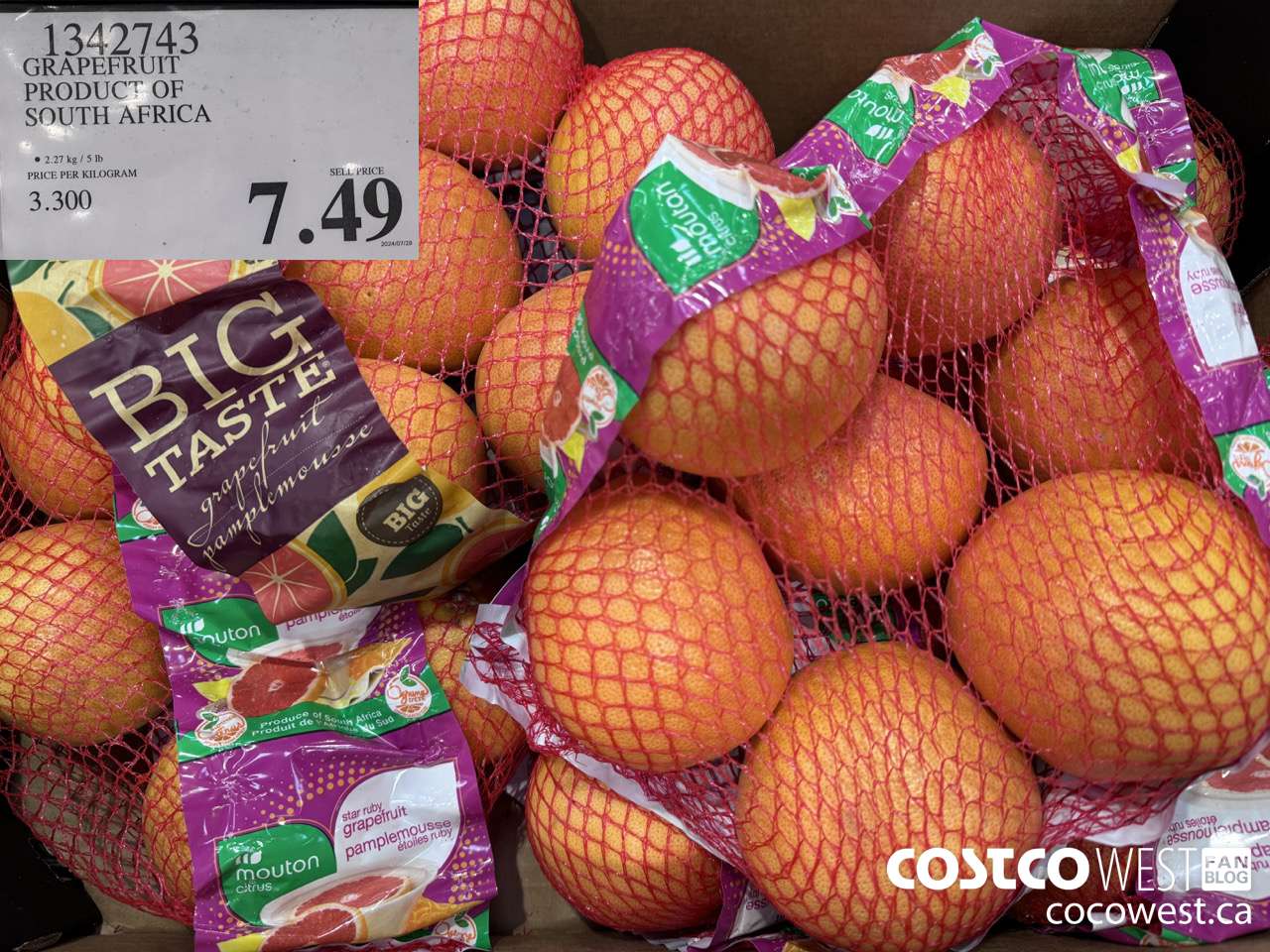 1342743 GRAPEFRUIT PRODUCT OF SOUTH AFRICA $7.49