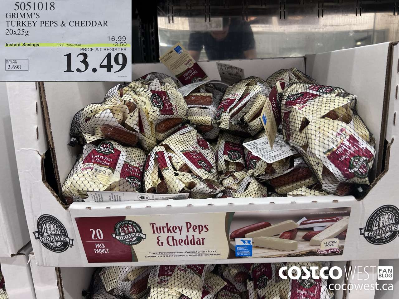 5051018 GRIMM'S TURKEY PEPS & CHEDDAR 20X25G ($3.50 INSTANT SAVINGS EXPIRES ON 2024-07-07) $13.49