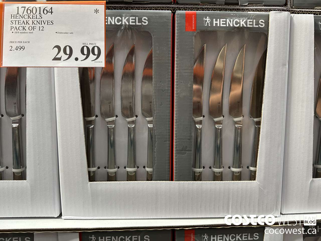 1760164 HENCKELS STEAK KNIVES PACK OF 12 $29.99