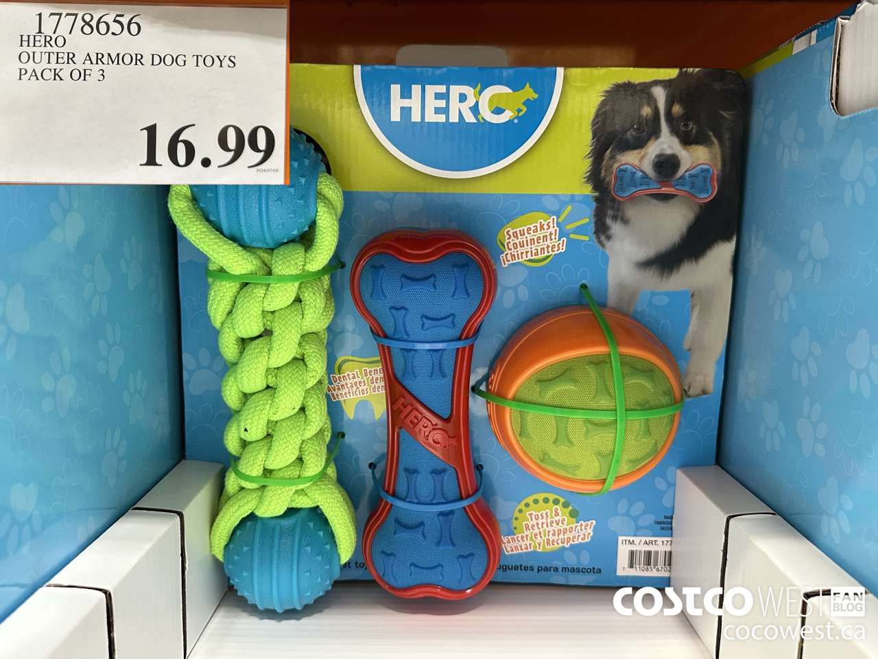 1778656 HERO OUTER ARMOR DOG TOYS PACK OF 3 $16.99