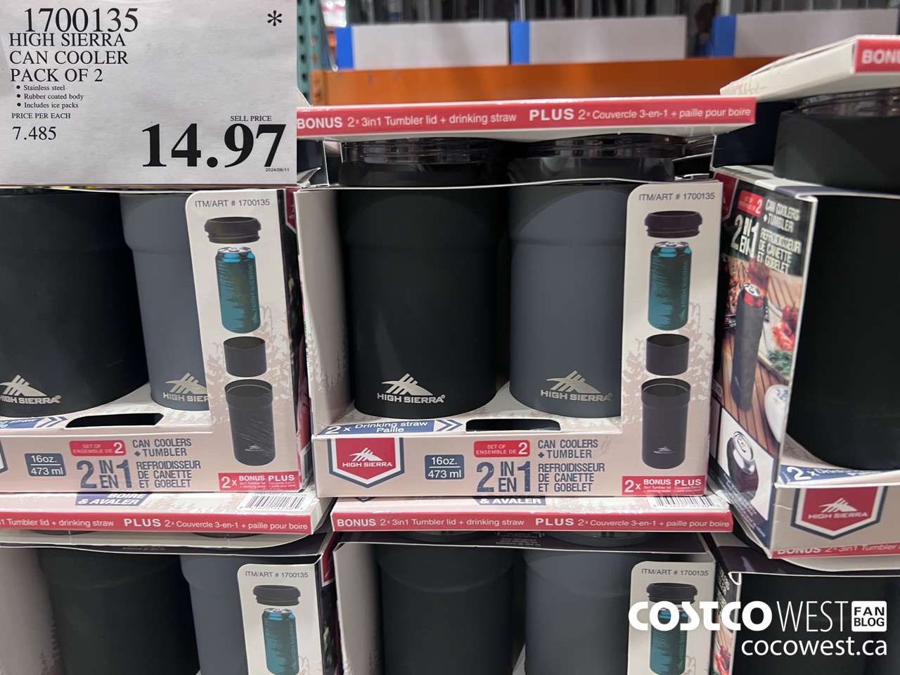 1700135 HIGH SIERRA CAN COOLER PACK OF 2 $14.97