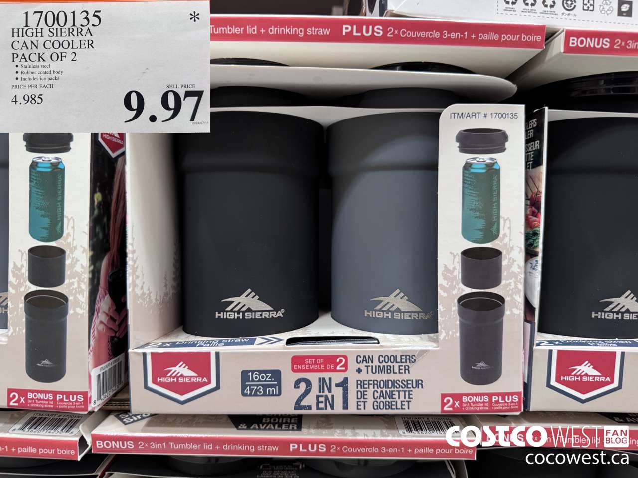 1700135 HIGH SIERRA CAN COOLER PACK OF 2 $9.97