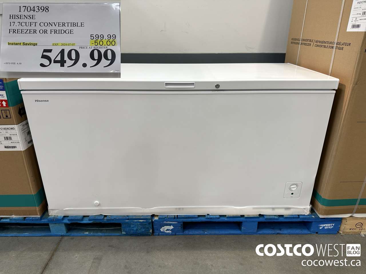1704398 HISENSE 17.7CUFT CONVERTIBLE FREEZER OR FRIDGE ($50.00 INSTANT SAVINGS EXPIRES ON 2024-07-07) $549.99