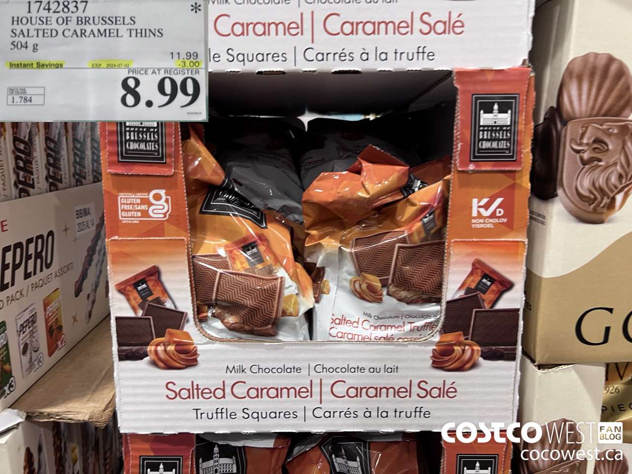 1742837 HOUSE OF BRUSSELS SALTED CARAMEL THINS 504 g ($3.00 INSTANT SAVINGS EXPIRES ON 2024-07-02) $8.99