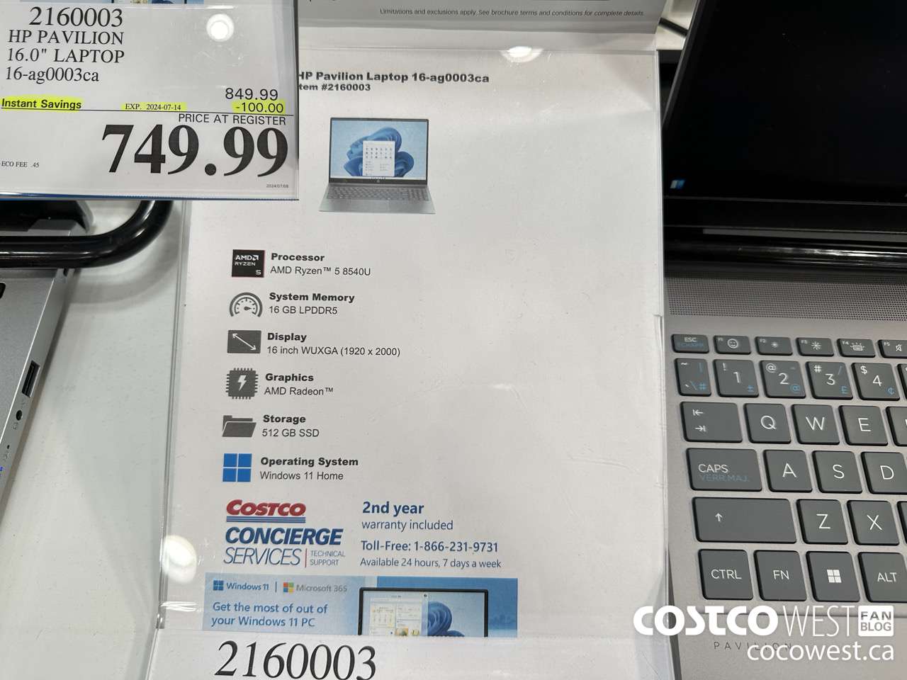 2160003 HP PAVILION 16.0