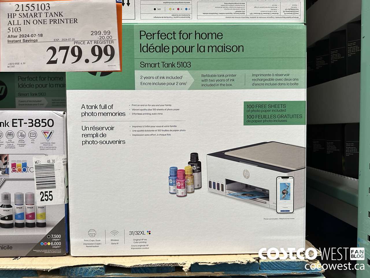 2155103 HP SMART TANK ALL IN ONE PRINTER 5103 ($20.00 INSTANT SAVINGS EXPIRES ON 2024-07-18) $279.99