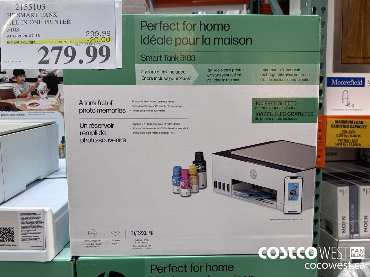 2155103 HP SMART TANK ALL IN ONE PRINTER 5103 ($20.00 INSTANT SAVINGS EXPIRES ON 2024-07-18) $279.99