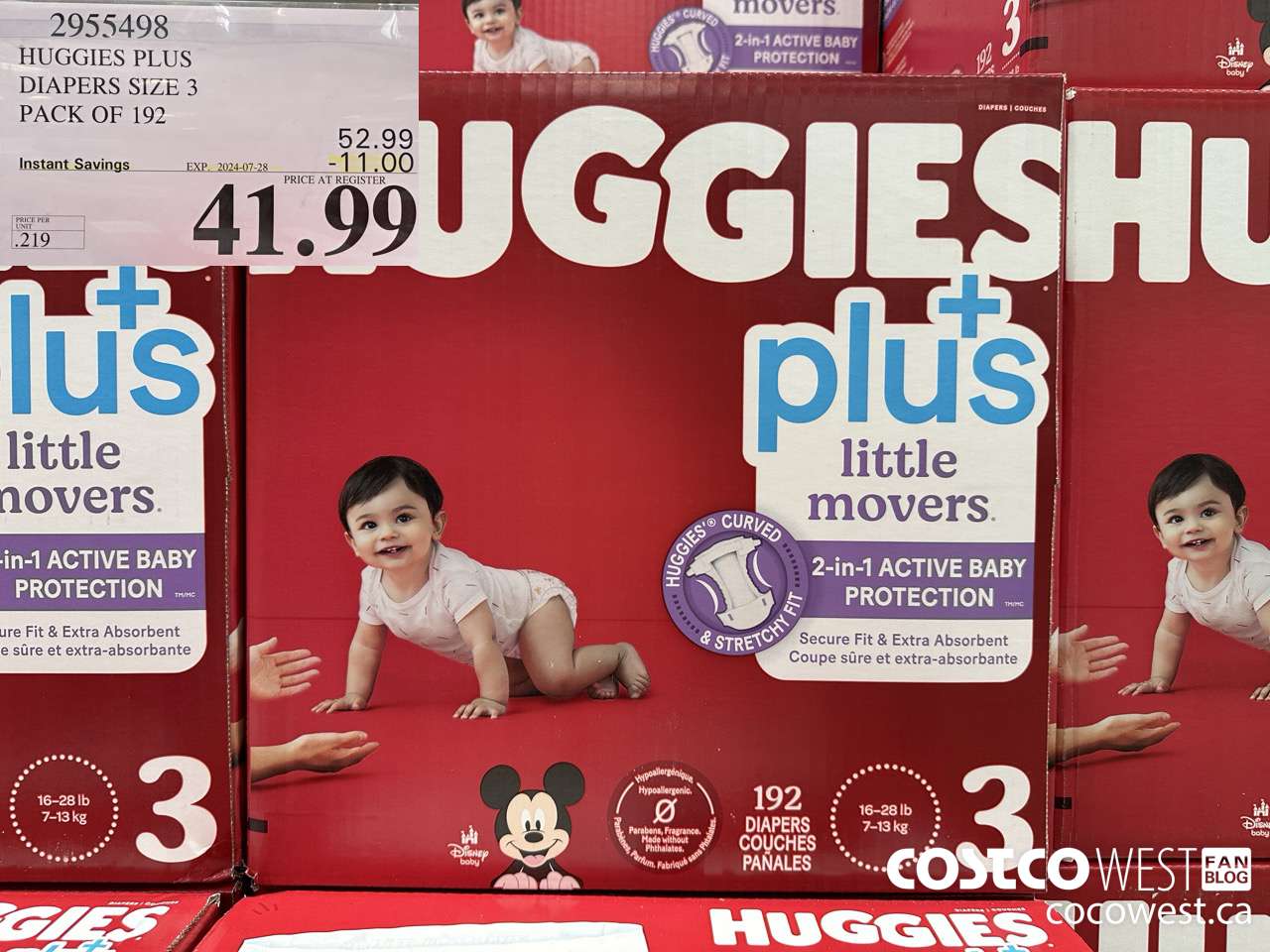 2955498 HUGGIES LITTLE MOVERS DIAPERS SIZE 3 PACK OF 192 ($11.00 INSTANT SAVINGS EXPIRES ON 2024-07-28) $41.99