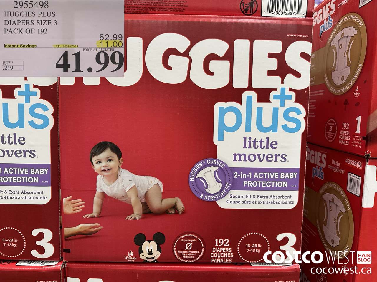 2955498 HUGGIES LITTLE MOVERS DIAPERS SIZE 3 PACK OF 192 ($11.00 INSTANT SAVINGS EXPIRES ON 2024-07-28) $41.99