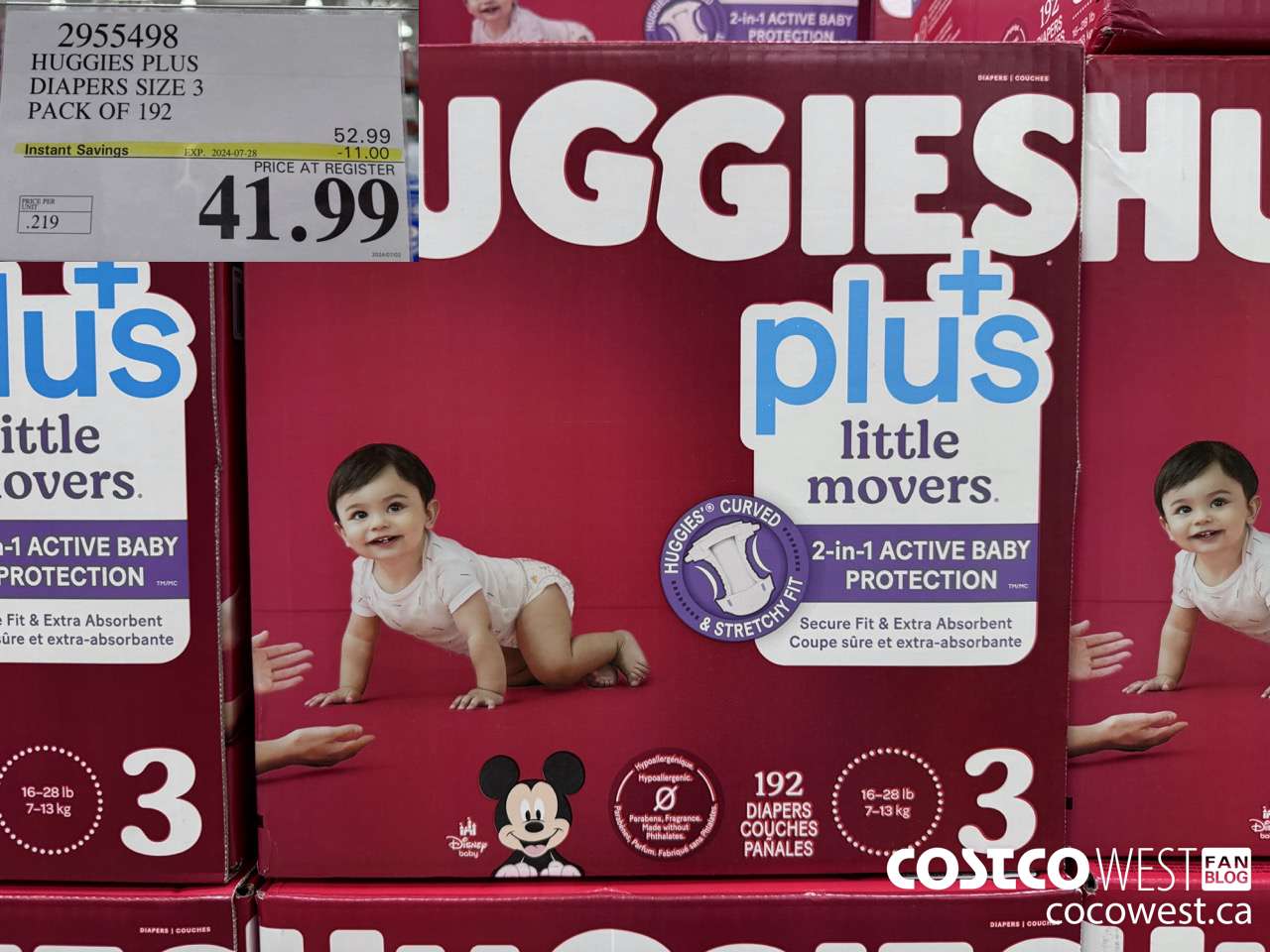 2955498 HUGGIES LITTLE MOVERS DIAPERS SIZE 3 PACK OF 192 ($11.00 INSTANT SAVINGS EXPIRES ON 2024-07-28) $41.99