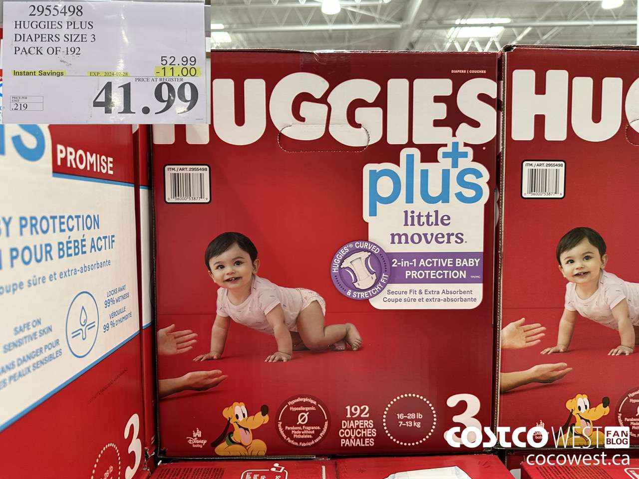 2955498 HUGGIES LITTLE MOVERS DIAPERS SIZE 3 PACK OF 192 ($11.00 INSTANT SAVINGS EXPIRES ON 2024-07-28) $41.99