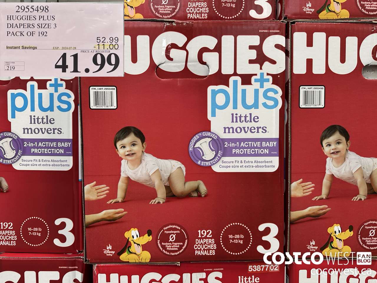2955498 HUGGIES LITTLE MOVERS DIAPERS SIZE 3 PACK OF 192 ($11.00 INSTANT SAVINGS EXPIRES ON 2024-07-28) $41.99